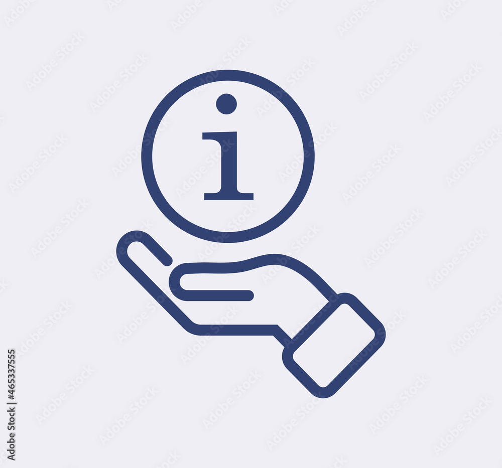Information line icon set. Public navigation, help desk