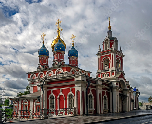 St. George and Protection of the Virgin church in Moscow, Russia. Year of construction - 1657, bell tower - 1810