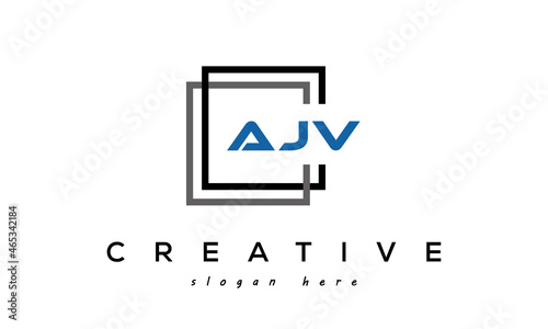 AJV square frame three letters logo design vector photo