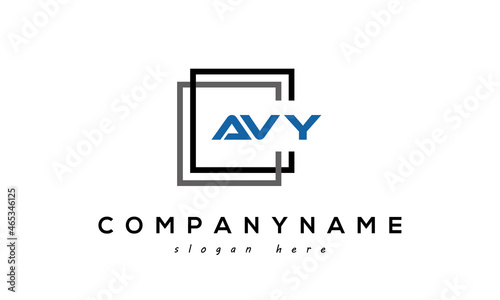 AVY square frame three letters logo design vector photo