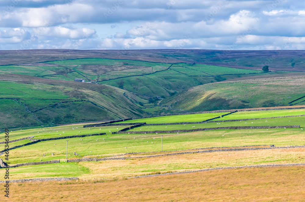 A view across the moors and valleys close to Hebden Bridge, Yorkshire, UK in summertime