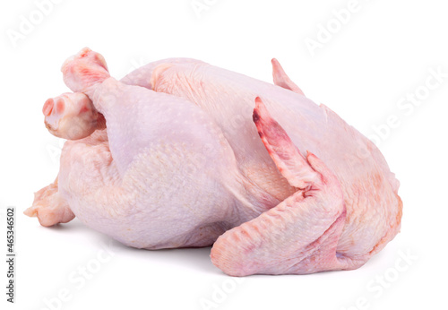 raw fresh chicken isolated on white background close up
