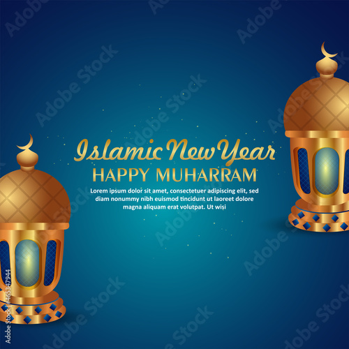 Creative design concept of happy muharram celebration background