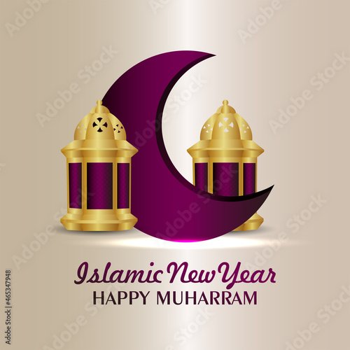 Creative design concept of happy muharram celebration background