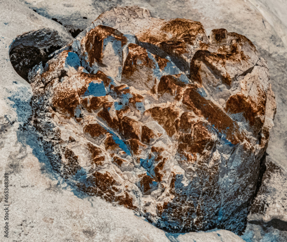 Naklejka premium Possible fossils in karst rocks at the famous Loser summit, Altaussee, Steiermark, Austria