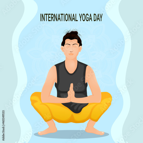 Vector illustration of international yoga day background