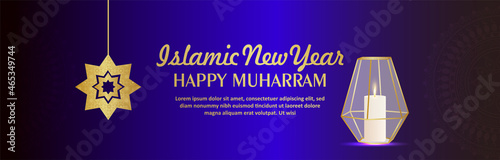 Islamic festival happy muharram celebration banner