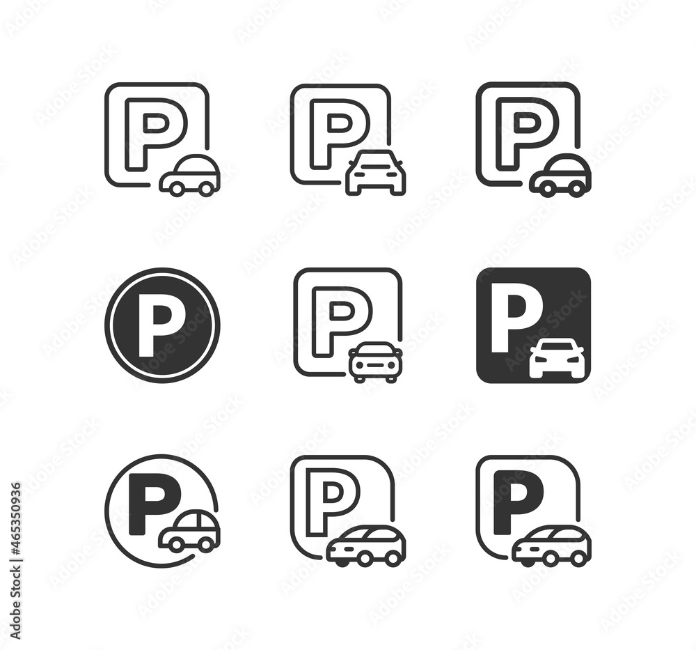 Car parking vector icon. Parking sign Car parking vector icon. Parking sign