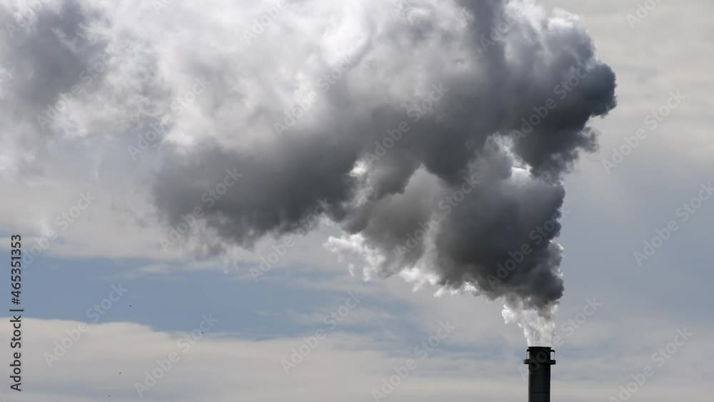 Air pollution with smoking chimney Air pollution with smoking chimney