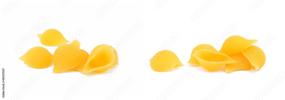 Pasta shells isolated with white background