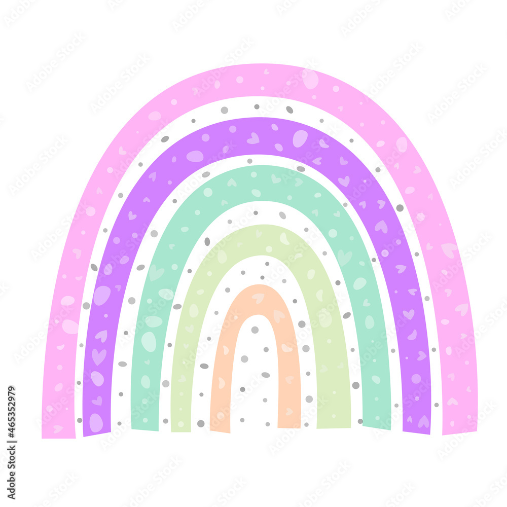 modern design pastel colored rainbow isolated on white background, vector illustration modern design pastel colored rainbow isolated on white background, vector illustration
