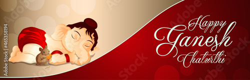 Happy shri ganesh chaturthi celebration banner