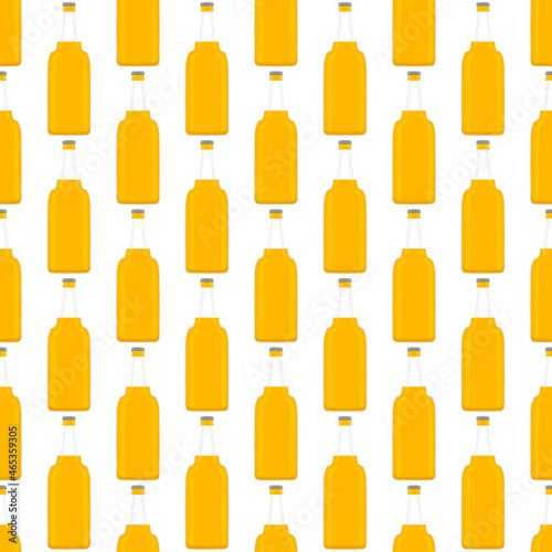 Illustration on theme seamless beer glass bottles with lid for brewery