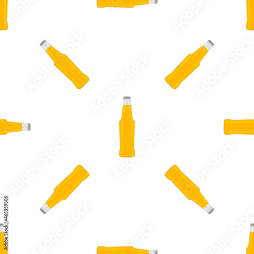Illustration on theme seamless beer glass bottles with lid for brewery