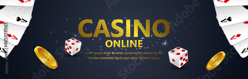 Casino online gambling game with vector illustration