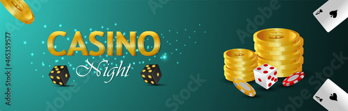 Casino online gambling game with vector illustration