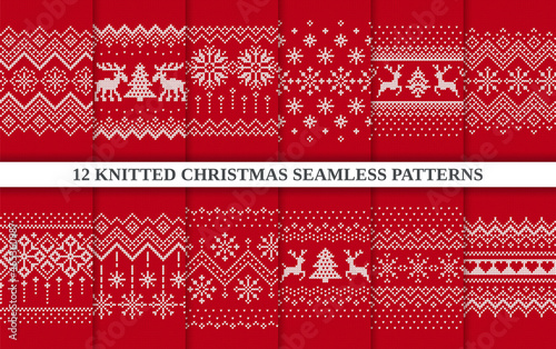 Fotografia, Obraz Christmas knit print