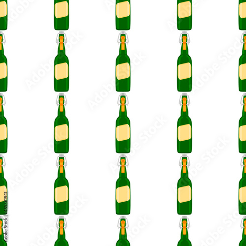 Illustration on theme seamless beer glass bottles with lid for brewery