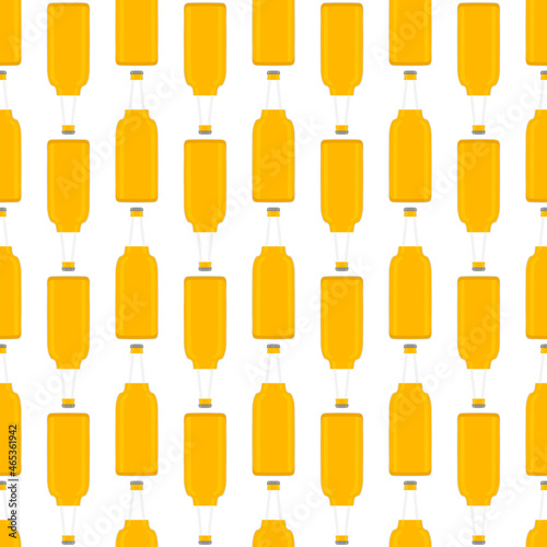 Illustration on theme seamless beer glass bottles with lid for brewery