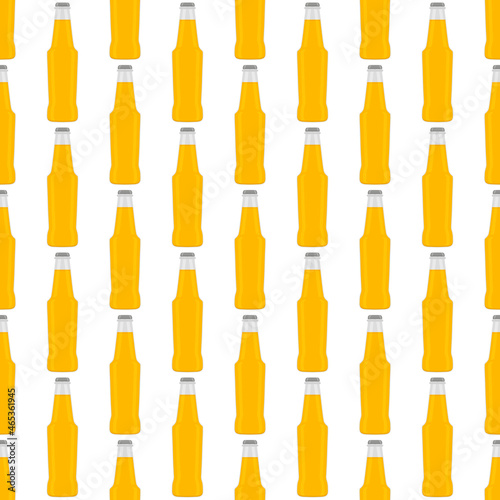 Illustration on theme seamless beer glass bottles with lid for brewery