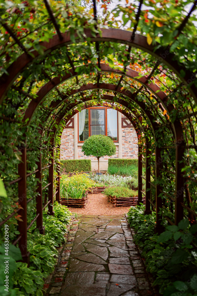 Beautyfull garden. Garden in English and French style. Unique landscape design of the park. Beautyfull garden. Garden in English and French style. Unique landscape design of the park.