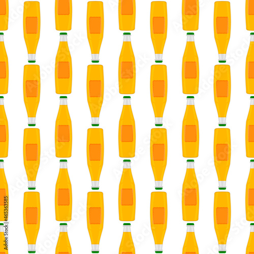 Illustration on theme seamless beer glass bottles with lid for brewery