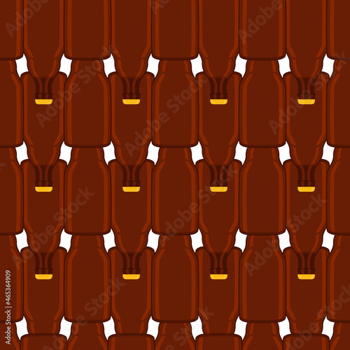 Illustration on theme seamless beer glass bottles with lid for brewery
