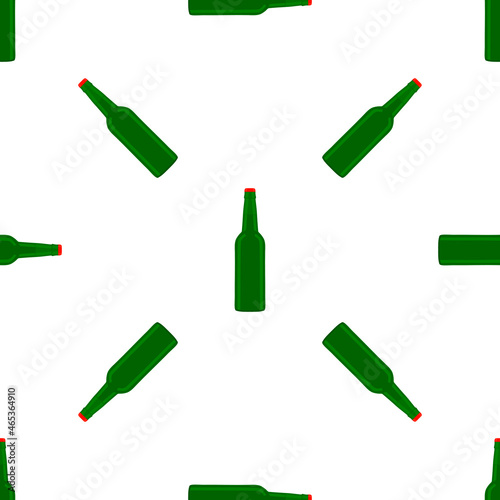 Illustration on theme seamless beer glass bottles with lid for brewery