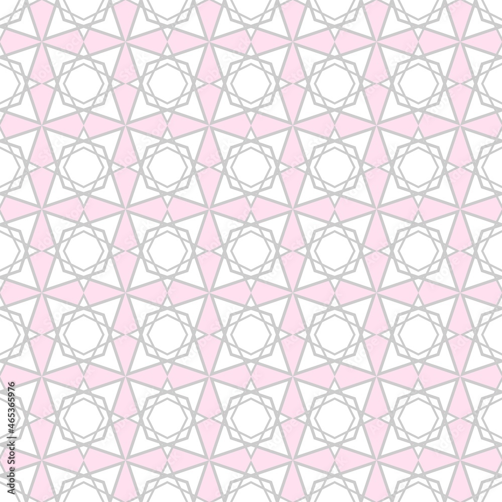 Tile white, pink and pastel grey vector pattern or background