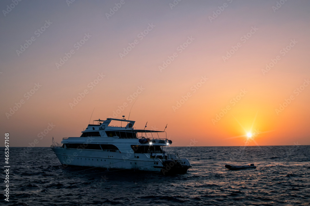 Sunset at the Brothers Islands in the Red Sea, Egypt