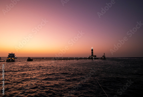 Sunset at Daedalus reef in the middle of the Red Sea, Egypt