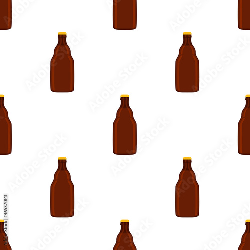 Illustration on theme seamless beer glass bottles with lid for brewery