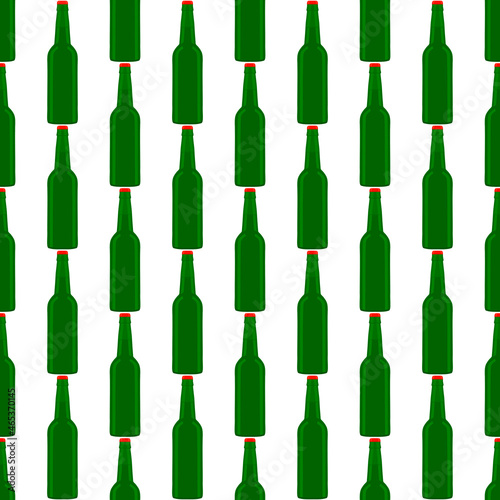 Illustration on theme seamless beer glass bottles with lid for brewery