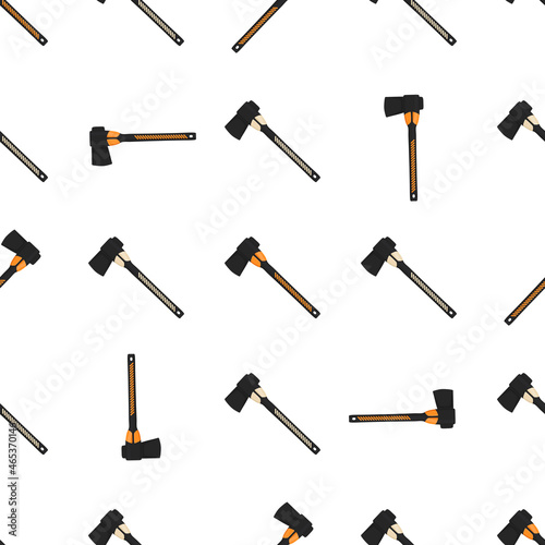 Illustration on theme pattern steel axes with wooden handle