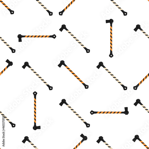 Illustration on theme pattern steel axes with wooden handle