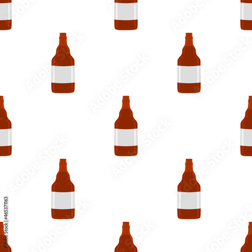 Illustration on theme seamless beer glass bottles with lid for brewery