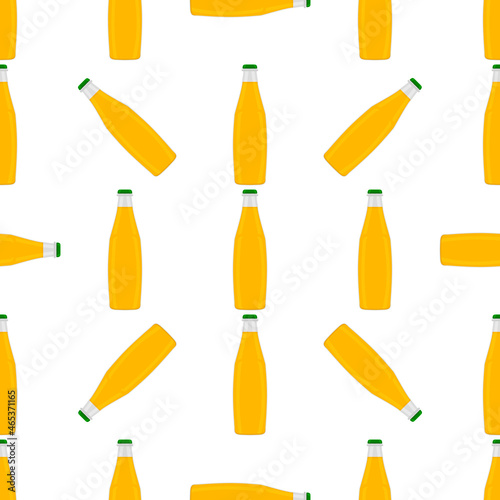 Illustration on theme seamless beer glass bottles with lid for brewery