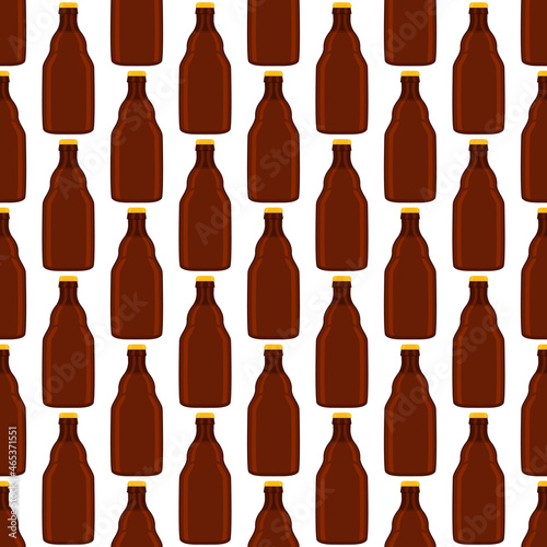 Illustration on theme seamless beer glass bottles with lid for brewery