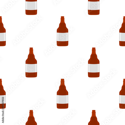 Illustration on theme seamless beer glass bottles with lid for brewery