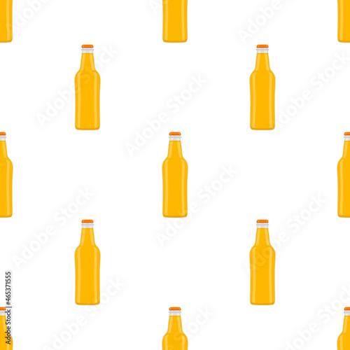 Illustration on theme seamless beer glass bottles with lid for brewery