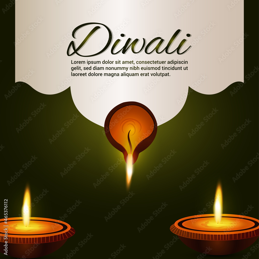 Fototapeta premium Happy diwali celebration indian festival greeting card
