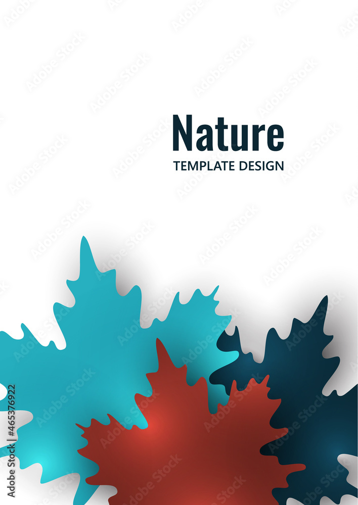 Creative maple leaves in red and blue colors on a white background. Vector design Creative maple leaves in red and blue colors on a white background. Vector design