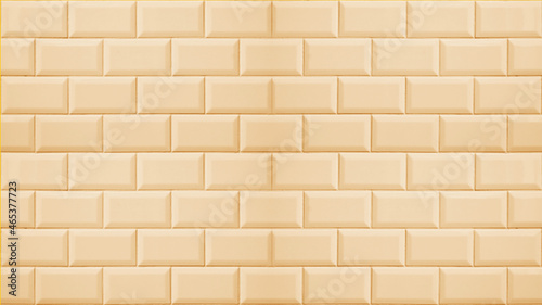 Beige cream colored brick tiles tilework glazed ceramic wall or floor texture...