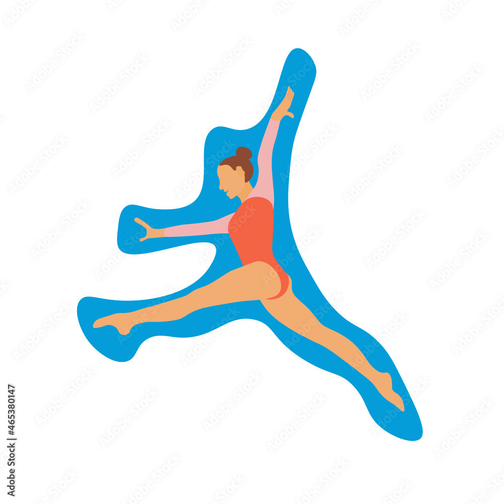 Mujer saltando. deporte, fondo transparente