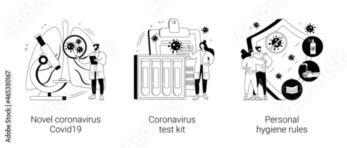 Coronavirus disease outbreak abstract concept vector illustrations.