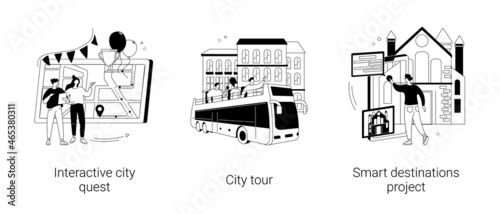 Sightseeing abstract concept vector illustrations.