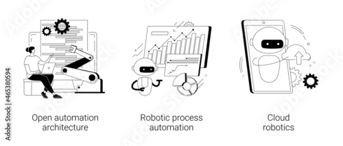 AI-based software abstract concept vector illustrations.
