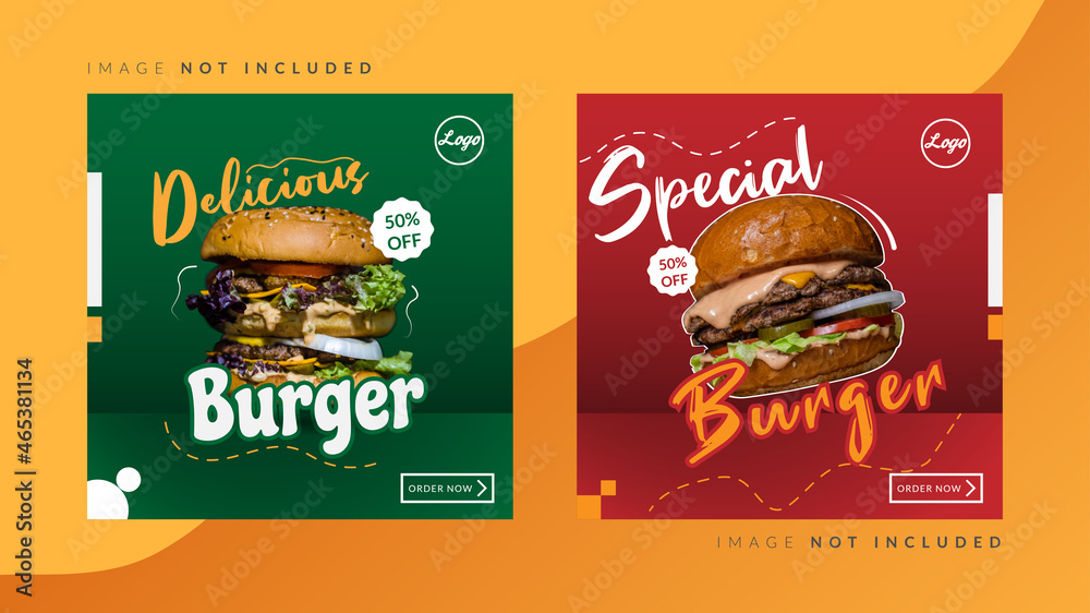 Flyer or Social Media Post Template Themed Food Stock Vector | Adobe Stock