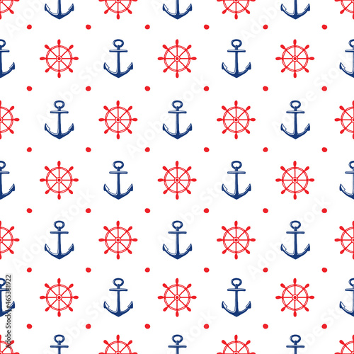 Hand Drawing Nautical Seamless Pattern for party, anniversary, birthday. Design for banner, poster, card, invitation and scrapbook 