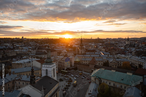 Panoramic view on Lviv from drone © Ruslan